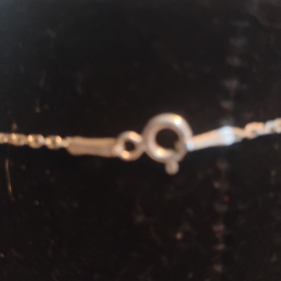 925 Stamped Sterling Silver And 925 CZ Disc Pendant Necklace Total Length 18" - Picture 4 of 7